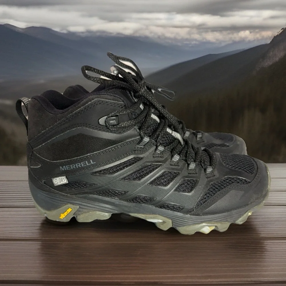 Merell Men's 7 Moab FST Mid Waterproof Hiking Boot Black Outdoor Nature J36979